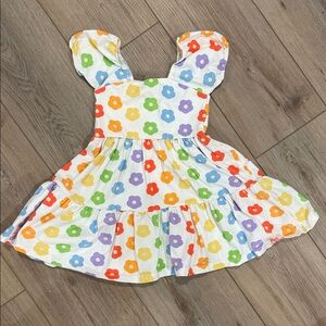 Monica + Andy Rainbow Poppies Organic Short Sleeve Life of the Party Dress - 2T